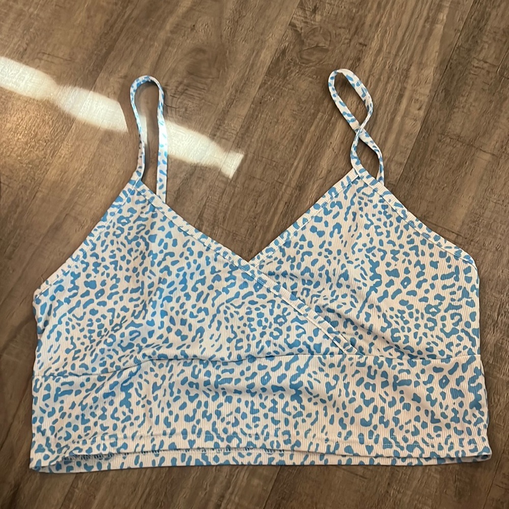 Blue and white crop